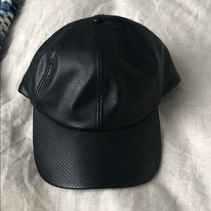 Aritzia faux leather baseball cap